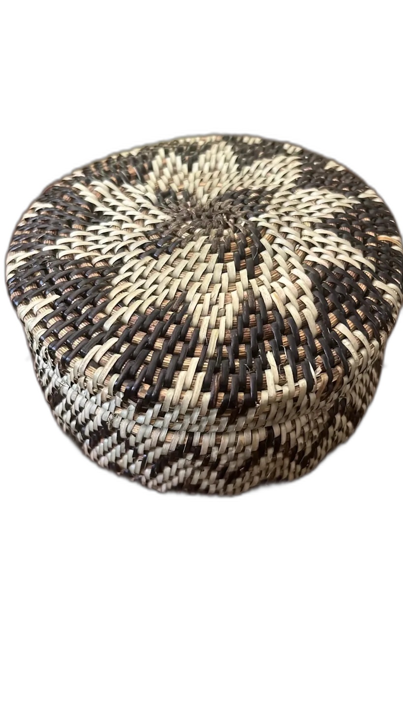 A handwoven Mangyan decorative basket